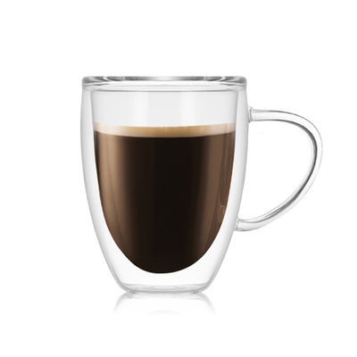 Tazze di caffè lustrate doppio leggero, tazze di caffè sicure di Pyrex della lavastoviglie fornitore