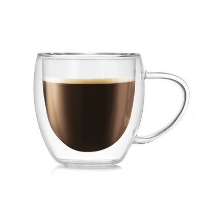 Tazze di caffè lustrate doppio leggero, tazze di caffè sicure di Pyrex della lavastoviglie fornitore