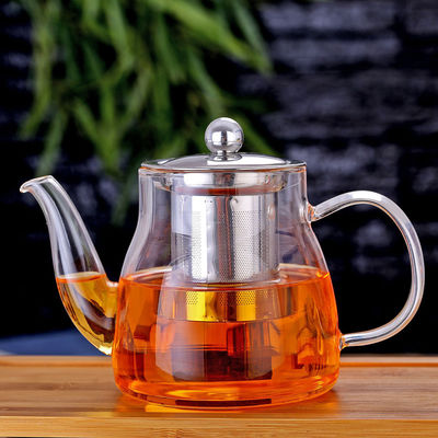 bollitore di tè sicuro smontabile di Ligjtweight Stovetop della teiera del vetro trasparente di 600ml Infuser fornitore