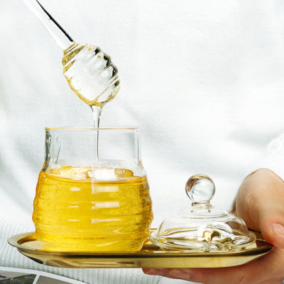 Barattolo del miele del vetro borosilicato con il dispositivo di gocciolamento Eco termoresistente amichevole fornitore