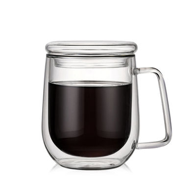 Tazza di vetro doppia dell'alto borosilicato per caffè bevente Eco amichevole fornitore