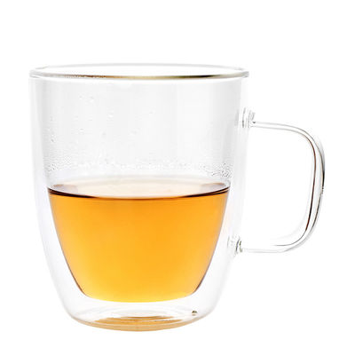 Chiavetta di vetro doppia dell'alto borosilicato, tazza di tè trasparente con il coperchio di bambù fornitore