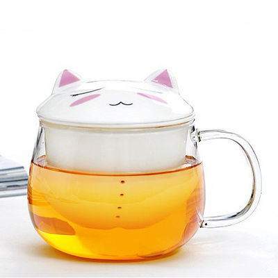 Chiavetta di vetro con Infuser, tazza del tè del fumetto operato di viaggio del tè di vetro di Pyrex fornitore