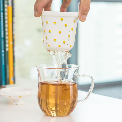 Alta tazza di Infuser del tè del vetro borosilicato con il filtro ceramico facile da pulire fornitore