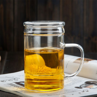 Tazza fatta a mano trasparente del filtro del tè, caffè 400ml/tazza di tè con il filtro fornitore