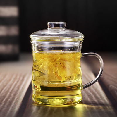 Tazza di tè più spessa di filtrazione del fiore del tè della tazza di vetro termoresistente di Infuser con la maniglia fornitore