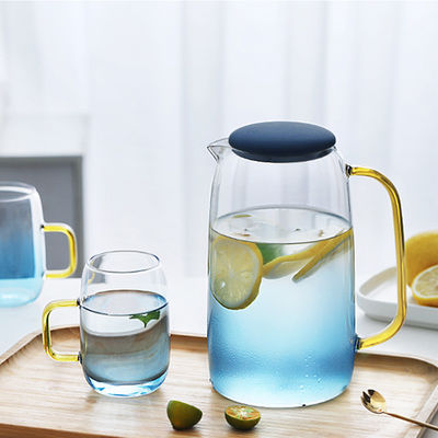 Insieme di vetro colorato della caraffa per l'acqua 1550ml con 2 tazze per la bevanda ghiacciata dell'acqua fornitore
