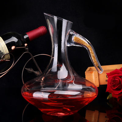 Decantatore rotondo del vino di progettazione classica, decantatore di vetro senza piombo soffiato mano fornitore