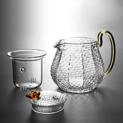 La cassaforte termoresistente di Stovetop della teiera del vetro trasparente curva germoglia il creatore di tè di vetro fornitore