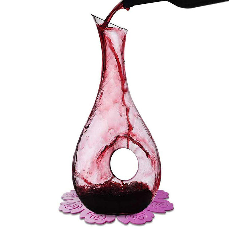 Il decantatore di vetro vino di compleanno/di nozze ha calciato il servizio stretto inferiore dell'OEM/ODM del collo fornitore