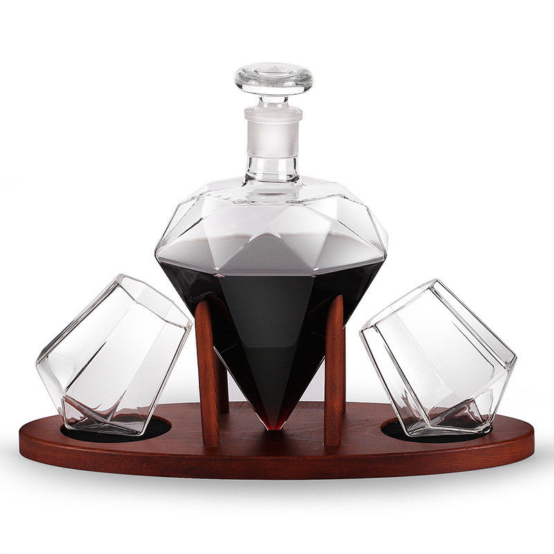 peso leggero di vetro della bottiglia del decantatore del vino del diamante 1000ml per vino rosso/whiskey fornitore