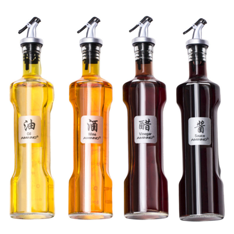 Bottiglia di olio d'oliva di vetro vuota 8.5oz/250ml con i becchi di versamento dell'erogatore fornitore