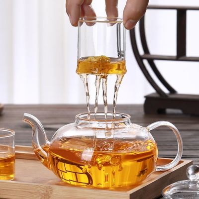Bollitore di tè domestico del vetro trasparente, teiera di vetro termoresistente di fioritura dell'a fogli staccabili fornitore