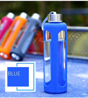 Bottiglie di acqua riutilizzabili Eco della prova sicura della perdita amichevole con la manica del silicone fornitore