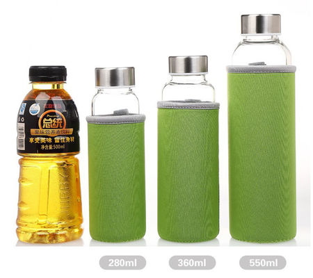 bottiglia di acqua del vetro borosilicato su misura 550ml con la manica del neoprene fornitore