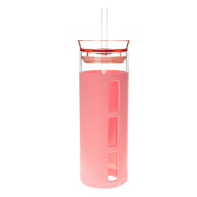 bottiglia di viaggio di vetro infrangibile 18.5oz, bottiglia di acqua del borosilicato con paglia fornitore