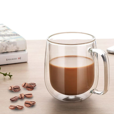 Tazze del caffè espresso isolate maniglia facile della tenuta, tazza del latte del vetro borosilicato fornitore