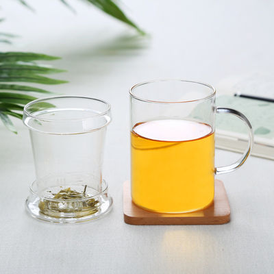 tazza di vetro di Infuser del tè 14oz/420ml con la tazza durevole del tè dell'a fogli staccabili del coperchio fornitore