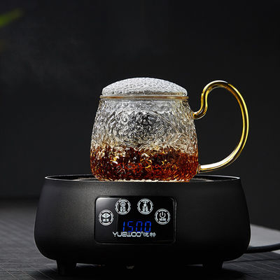 Anti tazza di tè di calore 400ml, fiorire/tazza di vetro del tè a fogli staccabili con il coperchio fornitore