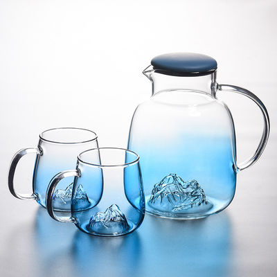 Caraffa per l'acqua del vetro soffiato della mano della bevanda 1800ml del succo fornitore