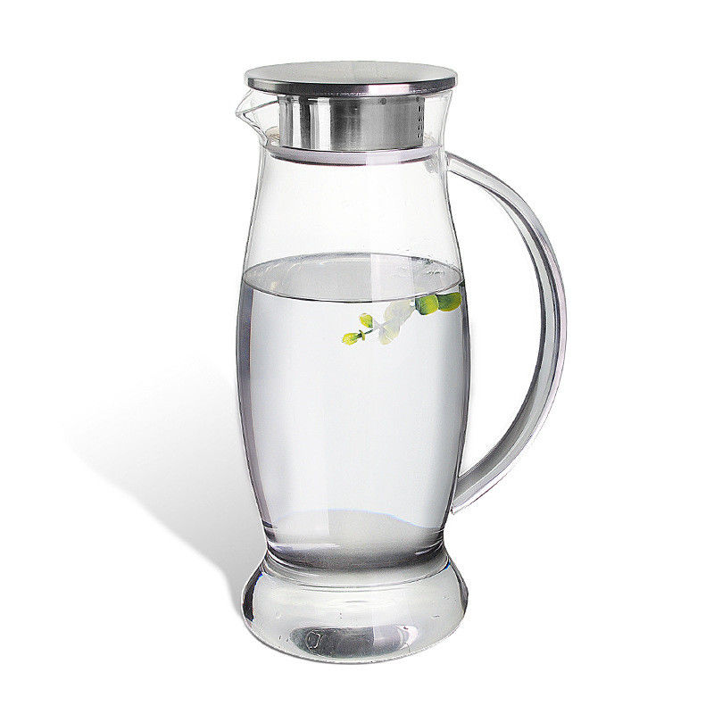 50 Oz hanno ghiacciato la caraffa per l'acqua di vetro del tè con il coperchio/becco dell'acciaio inossidabile di facile impiego fornitore